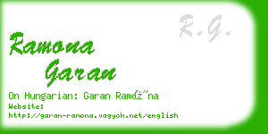 ramona garan business card